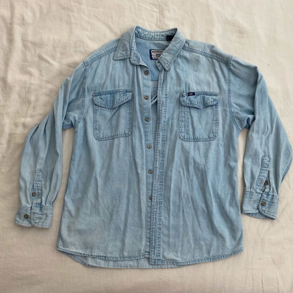 Vintage Lee Denim Button Down shirt size Medium